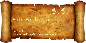 Voll Valéria névjegykártya